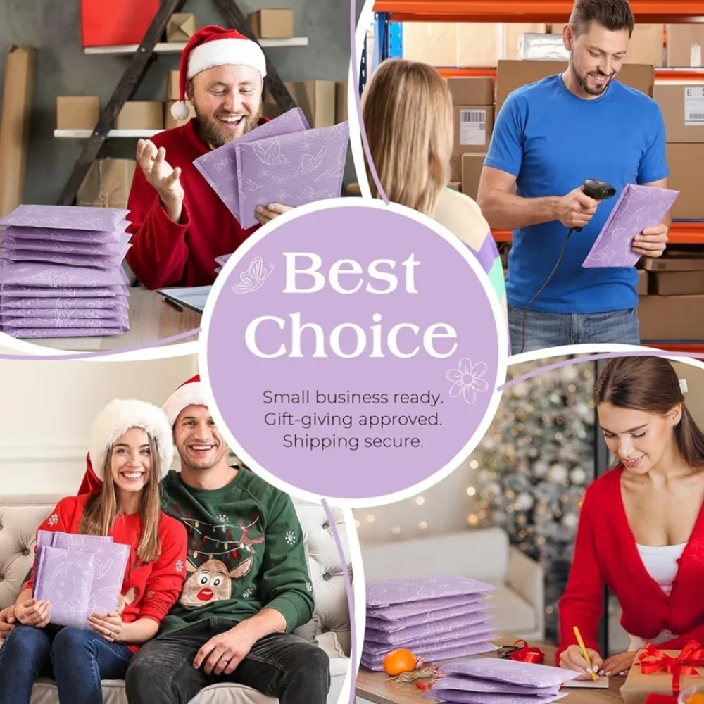 10 Purple Butterfly Bubble Mailers